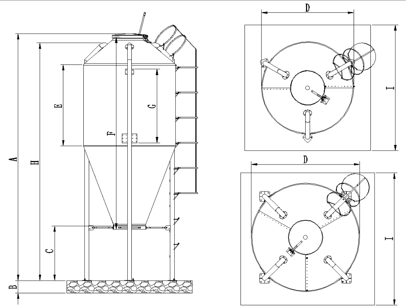  12.5MC玻璃鋼料塔(7.5噸)(圖1)